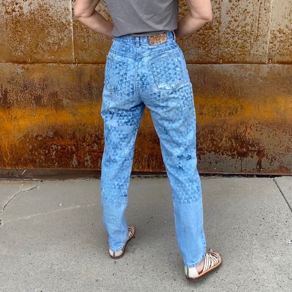 hand painted high rise jeans Victoria’s Secret
